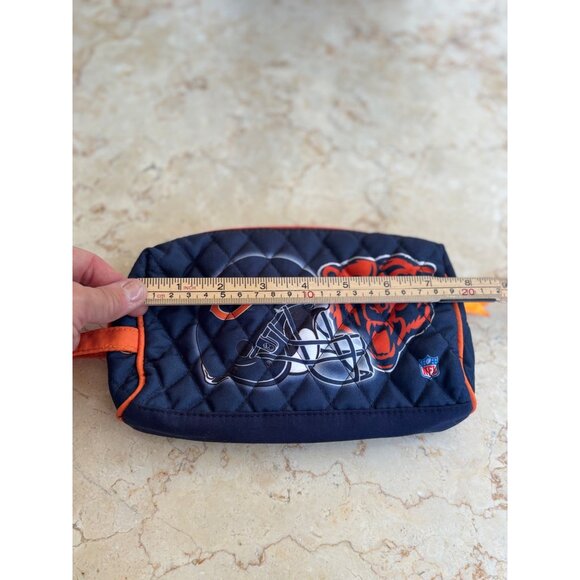 Chicago Bears Quilted Cosmetic Bag By Bradford Exchange - Picture 6 of 7